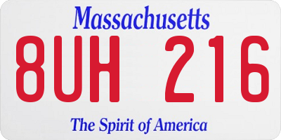 MA license plate 8UH216