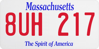 MA license plate 8UH217
