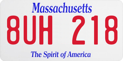 MA license plate 8UH218