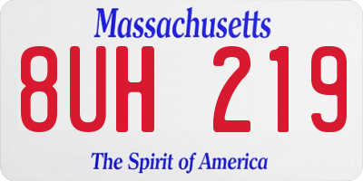 MA license plate 8UH219