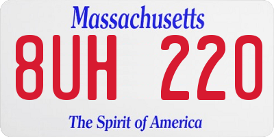 MA license plate 8UH220
