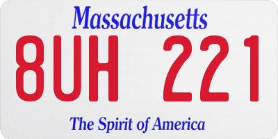 MA license plate 8UH221