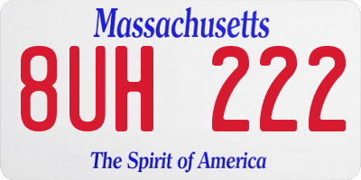 MA license plate 8UH222