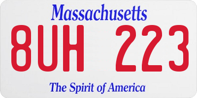 MA license plate 8UH223