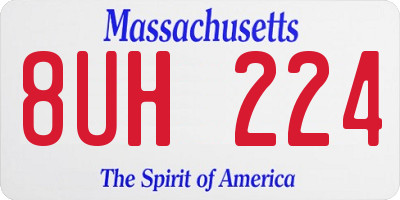 MA license plate 8UH224