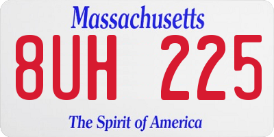 MA license plate 8UH225
