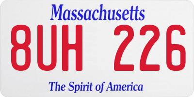 MA license plate 8UH226