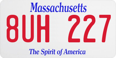 MA license plate 8UH227