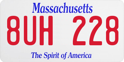 MA license plate 8UH228