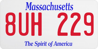 MA license plate 8UH229