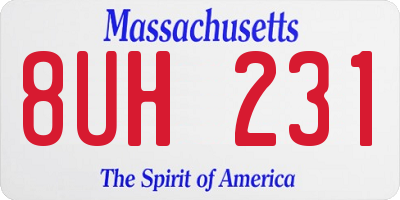 MA license plate 8UH231