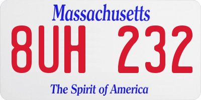 MA license plate 8UH232