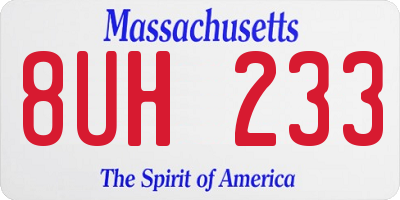 MA license plate 8UH233