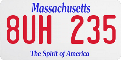 MA license plate 8UH235