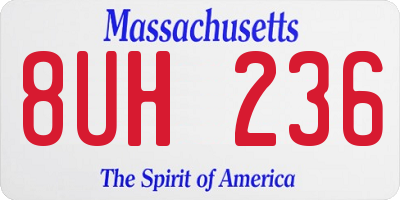 MA license plate 8UH236
