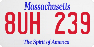 MA license plate 8UH239