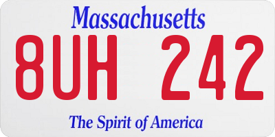 MA license plate 8UH242