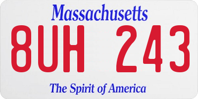 MA license plate 8UH243