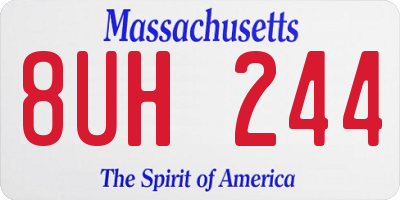 MA license plate 8UH244