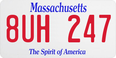 MA license plate 8UH247