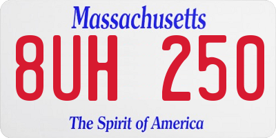 MA license plate 8UH250