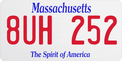 MA license plate 8UH252