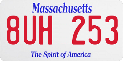 MA license plate 8UH253
