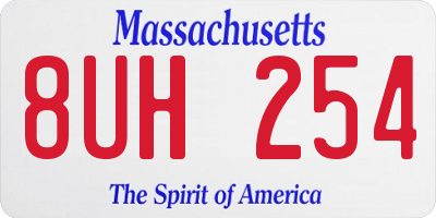 MA license plate 8UH254