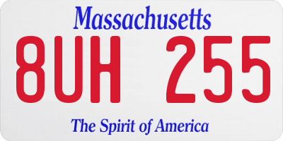 MA license plate 8UH255