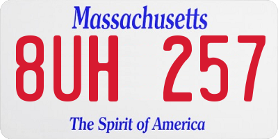 MA license plate 8UH257