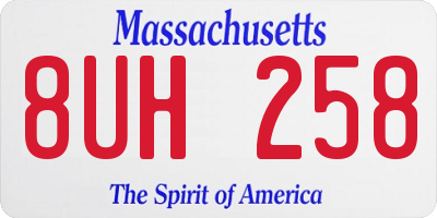 MA license plate 8UH258