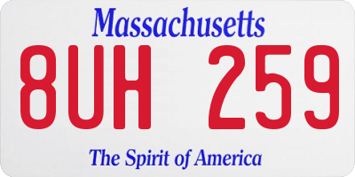 MA license plate 8UH259