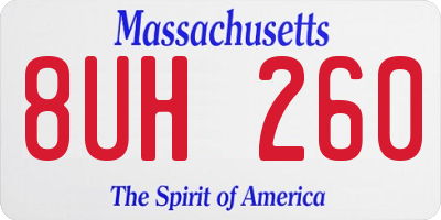 MA license plate 8UH260