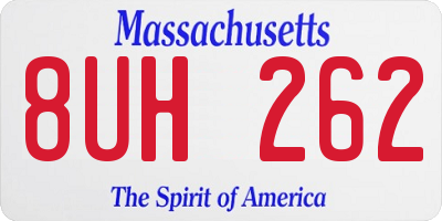 MA license plate 8UH262
