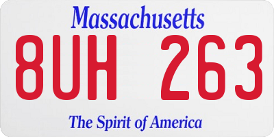 MA license plate 8UH263