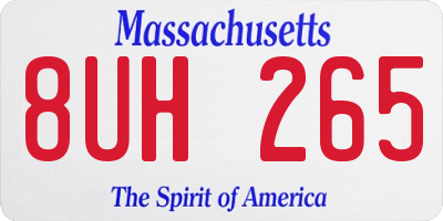MA license plate 8UH265