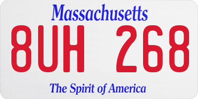 MA license plate 8UH268