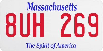 MA license plate 8UH269