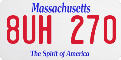 MA license plate 8UH270