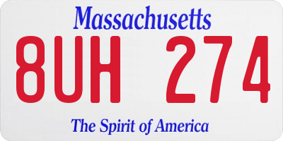MA license plate 8UH274