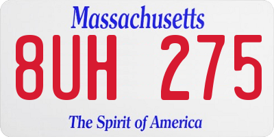 MA license plate 8UH275