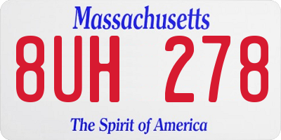 MA license plate 8UH278