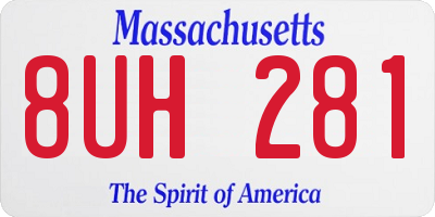 MA license plate 8UH281