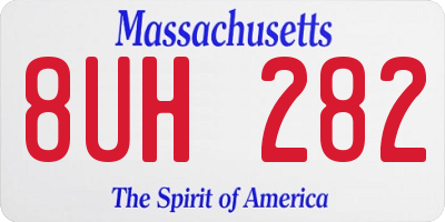 MA license plate 8UH282