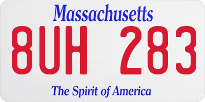 MA license plate 8UH283