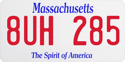 MA license plate 8UH285