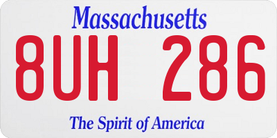 MA license plate 8UH286