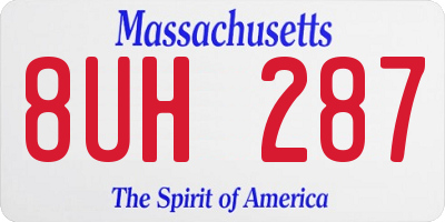 MA license plate 8UH287
