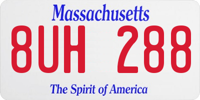 MA license plate 8UH288