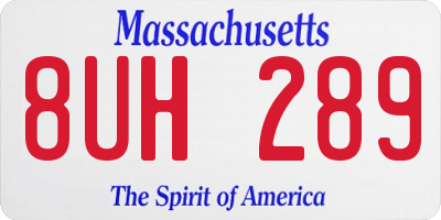 MA license plate 8UH289